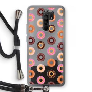 CaseCompany Donuts: Xiaomi Redmi 9 Transparant Hoesje met koord