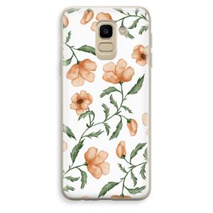 CaseCompany Peachy flowers: Samsung Galaxy J6 (2018) Transparant Hoesje