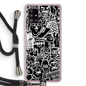 CaseCompany Vexx Black Mixtape: Samsung Galaxy A51 5G Transparant Hoesje met koord