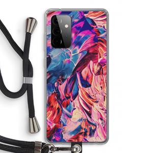 CaseCompany Pink Orchard: Samsung Galaxy A72 5G Transparant Hoesje met koord
