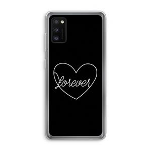 CaseCompany Forever heart black: Samsung Galaxy A41 Transparant Hoesje