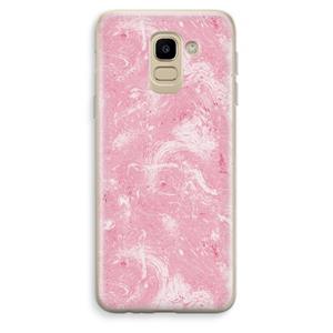 CaseCompany Abstract Painting Pink: Samsung Galaxy J6 (2018) Transparant Hoesje