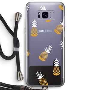 CaseCompany Ananasjes: Samsung Galaxy S8 Plus Transparant Hoesje met koord