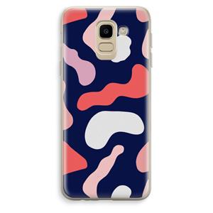 CaseCompany Memphis Shapes Pink: Samsung Galaxy J6 (2018) Transparant Hoesje