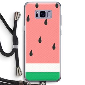 CaseCompany Watermeloen: Samsung Galaxy S8 Plus Transparant Hoesje met koord