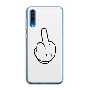 CaseCompany Middle finger white: Samsung Galaxy A50 Transparant Hoesje