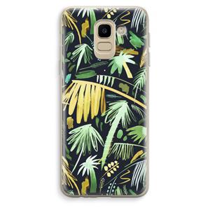 CaseCompany Tropical Palms Dark: Samsung Galaxy J6 (2018) Transparant Hoesje