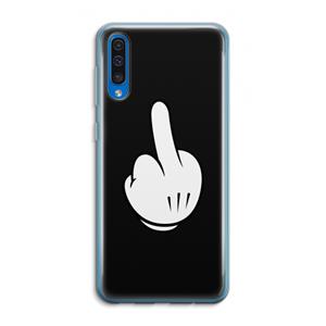 CaseCompany Middle finger black: Samsung Galaxy A50 Transparant Hoesje