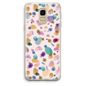 CaseCompany Terrazzo Memphis Pink: Samsung Galaxy J6 (2018) Transparant Hoesje