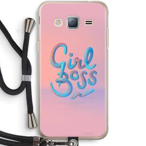 CaseCompany Girl boss: Samsung Galaxy J3 (2016) Transparant Hoesje met koord