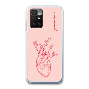 CaseCompany Blooming Heart: Xiaomi Redmi 10 Transparant Hoesje