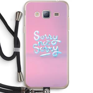 CaseCompany Sorry not sorry: Samsung Galaxy J3 (2016) Transparant Hoesje met koord