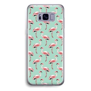 CaseCompany Flamingoprint groen: Samsung Galaxy S8 Transparant Hoesje