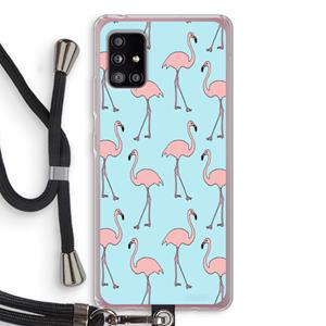 CaseCompany Anything Flamingoes: Samsung Galaxy A51 5G Transparant Hoesje met koord