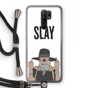 CaseCompany Slay All Day: Xiaomi Redmi 9 Transparant Hoesje met koord