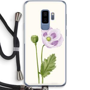 CaseCompany Purple poppy: Samsung Galaxy S9 Plus Transparant Hoesje met koord