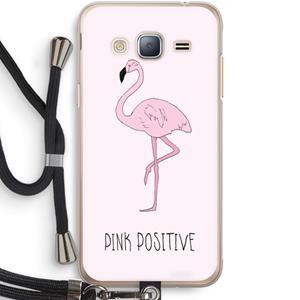 CaseCompany Pink positive: Samsung Galaxy J3 (2016) Transparant Hoesje met koord