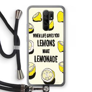 CaseCompany Lemonade: Xiaomi Redmi 9 Transparant Hoesje met koord