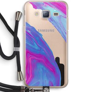 CaseCompany Zweverige regenboog: Samsung Galaxy J3 (2016) Transparant Hoesje met koord