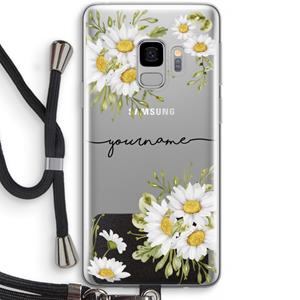 CaseCompany Daisies: Samsung Galaxy S9 Transparant Hoesje met koord