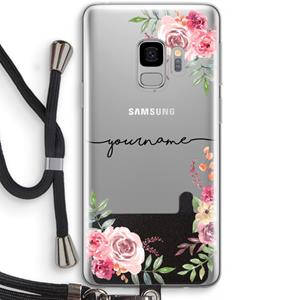 CaseCompany Rozen: Samsung Galaxy S9 Transparant Hoesje met koord