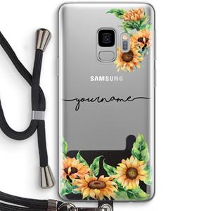 CaseCompany Zonnebloemen: Samsung Galaxy S9 Transparant Hoesje met koord