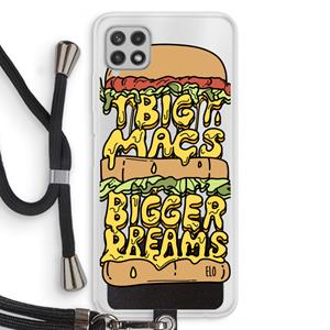 CaseCompany Big Macs Bigger Dreams: Samsung Galaxy A22 4G Transparant Hoesje met koord