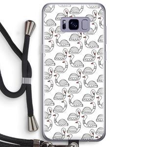 CaseCompany Zwanen: Samsung Galaxy S8 Plus Transparant Hoesje met koord