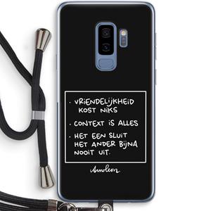 CaseCompany Mijn Motto's: Samsung Galaxy S9 Plus Transparant Hoesje met koord