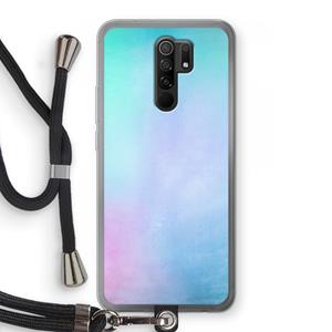 CaseCompany mist pastel: Xiaomi Redmi 9 Transparant Hoesje met koord