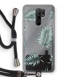 CaseCompany Simple leaves: Xiaomi Redmi 9 Transparant Hoesje met koord