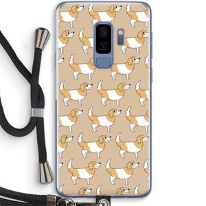 CaseCompany Doggy: Samsung Galaxy S9 Plus Transparant Hoesje met koord