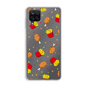 CaseCompany Chicken 'n Fries: Samsung Galaxy A12 Transparant Hoesje