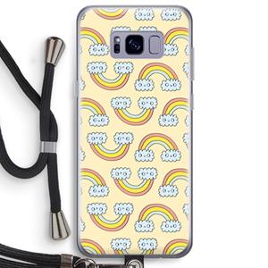 CaseCompany Regenboog: Samsung Galaxy S8 Plus Transparant Hoesje met koord