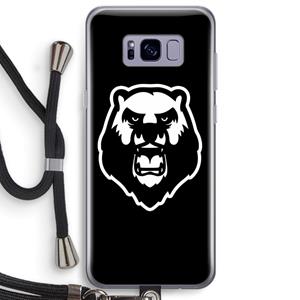 CaseCompany Angry Bear (black): Samsung Galaxy S8 Plus Transparant Hoesje met koord