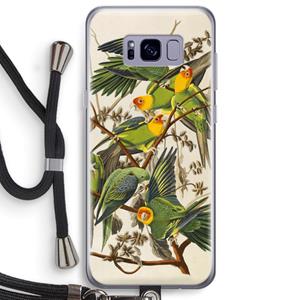CaseCompany Carolinaparkiet: Samsung Galaxy S8 Plus Transparant Hoesje met koord