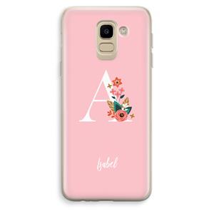 CaseCompany Pink Bouquet: Samsung Galaxy J6 (2018) Transparant Hoesje
