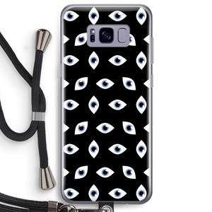 CaseCompany Eyes pattern: Samsung Galaxy S8 Plus Transparant Hoesje met koord