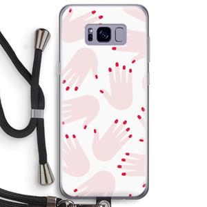 CaseCompany Hands pink: Samsung Galaxy S8 Plus Transparant Hoesje met koord
