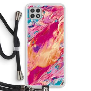 CaseCompany Pastel Echoes: Samsung Galaxy A22 4G Transparant Hoesje met koord