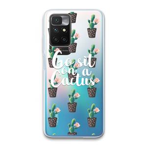 CaseCompany Cactus quote: Xiaomi Redmi 10 Transparant Hoesje