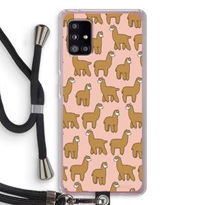 CaseCompany Alpacas: Samsung Galaxy A51 5G Transparant Hoesje met koord