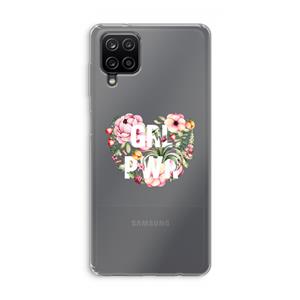 CaseCompany GRL PWR Flower: Samsung Galaxy A12 Transparant Hoesje