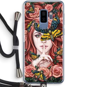 CaseCompany Lady Moth: Samsung Galaxy S9 Plus Transparant Hoesje met koord