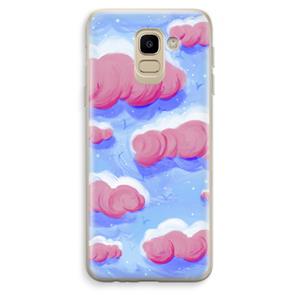 CaseCompany Roze wolken met vogels: Samsung Galaxy J6 (2018) Transparant Hoesje