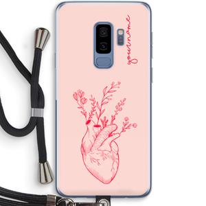 CaseCompany Blooming Heart: Samsung Galaxy S9 Plus Transparant Hoesje met koord