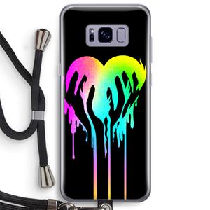 CaseCompany Hold My Heart: Samsung Galaxy S8 Plus Transparant Hoesje met koord