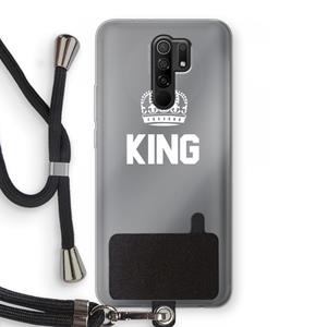 CaseCompany King zwart: Xiaomi Redmi 9 Transparant Hoesje met koord