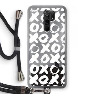 CaseCompany XOXO: Xiaomi Redmi 9 Transparant Hoesje met koord