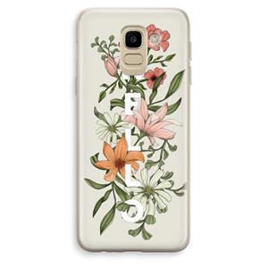 CaseCompany Hello bloemen: Samsung Galaxy J6 (2018) Transparant Hoesje